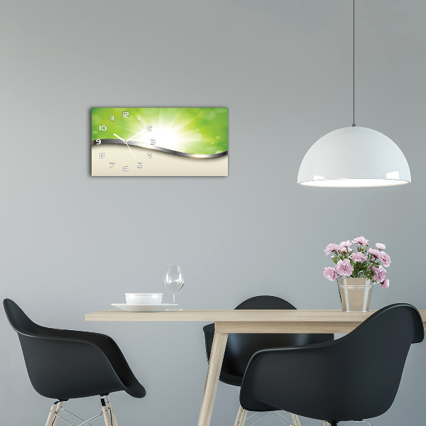 Glazen klok horizontaal Groene abstractie