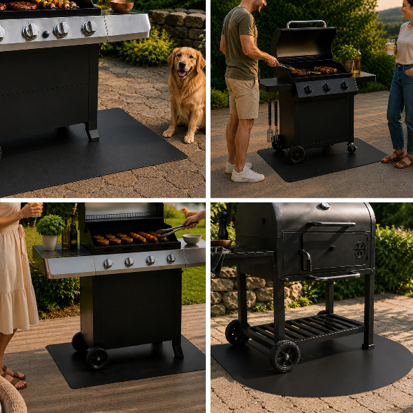 Barbecue onderlegger kwartcirkel 100x100 cm