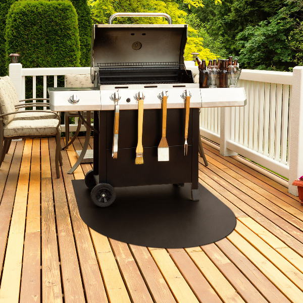 Barbecue onderlegger halve ovaal 80x90 cm