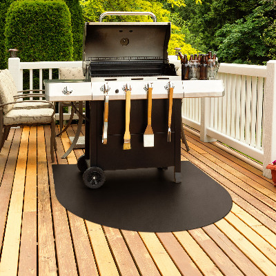 Plaat onder de barbecue halfovale uitvoering van 100x100 cm