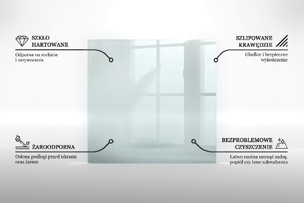 Rechthoekige vloerplaat openhaard Transparant