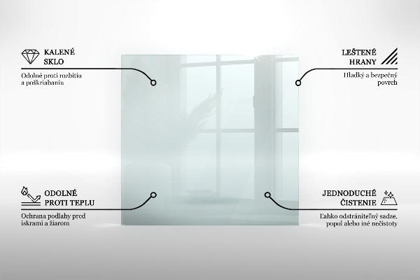 Rechthoekige vloerplaat openhaard Transparant
