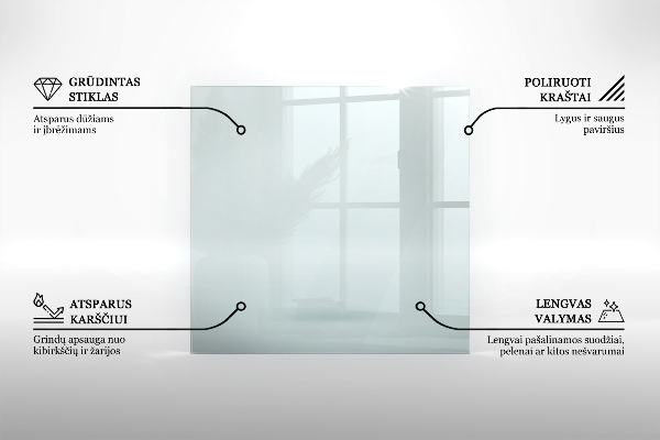 Rechthoekige vloerplaat openhaard Transparant