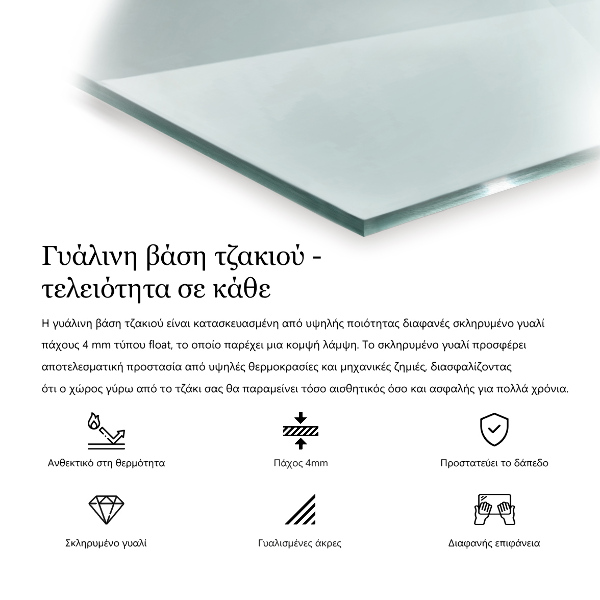 Rechthoekige vloerplaat openhaard Transparant