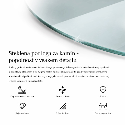 Onderplaat kachel Halfrond transparant