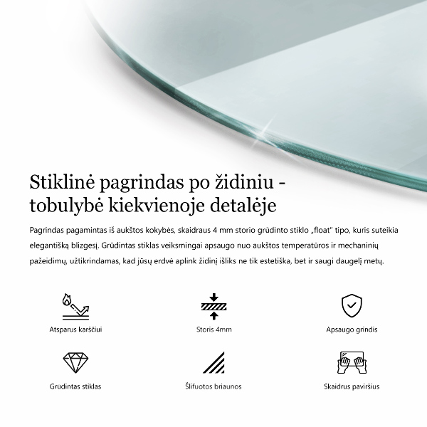 Onderplaat kachel Halfrond transparant