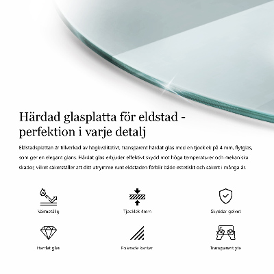 Onderplaat kachel Halfrond transparant