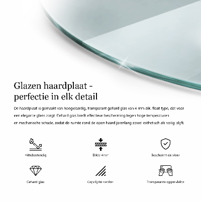 Onderplaat kachel Halfrond transparant