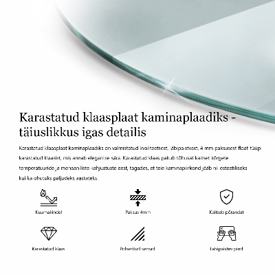 Onderplaat kachel Halfrond transparant