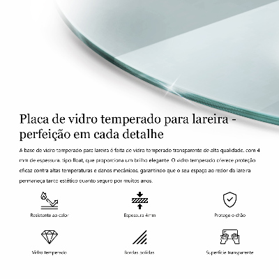 Onderplaat kachel Halfrond transparant