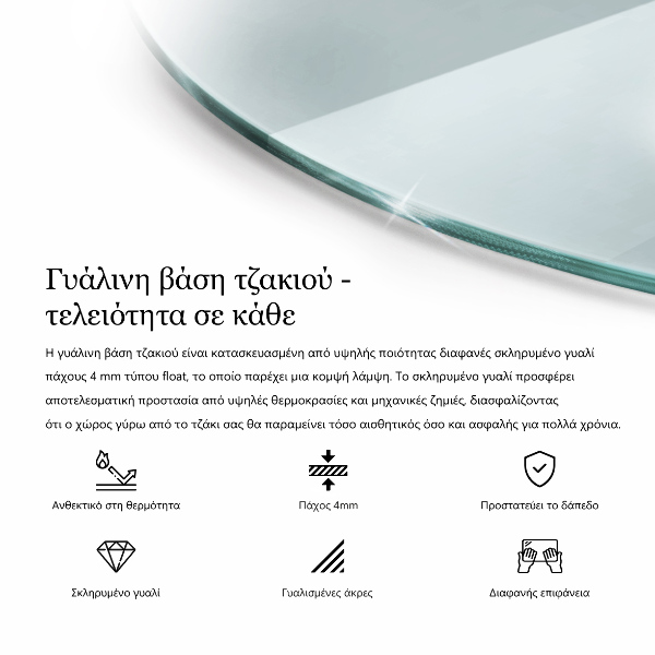 Onderplaat kachel Halfrond transparant