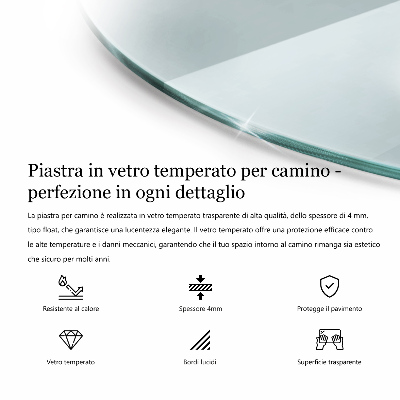 Plaat voor onder kachel Transparant kwart