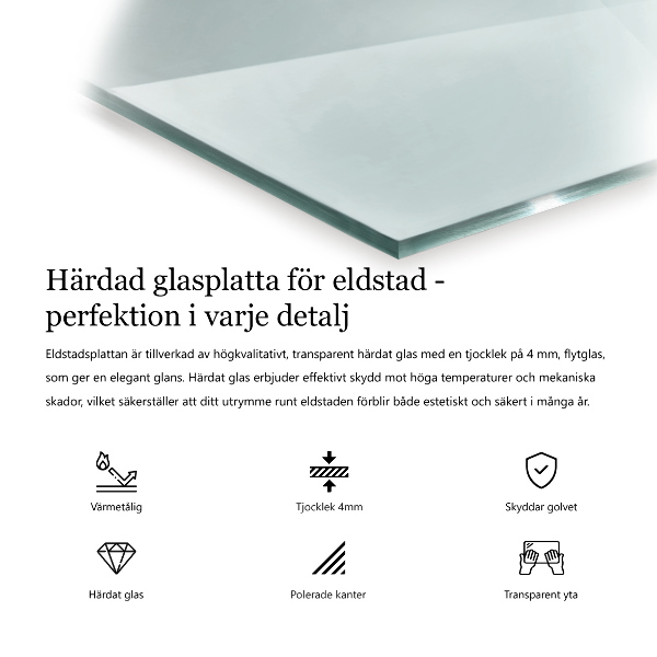 Hexagonale plaat onder houtkachel Transparant