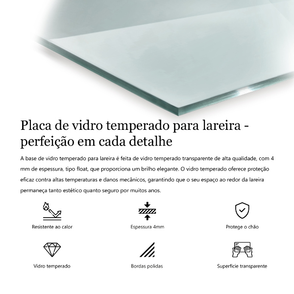 Hexagonale plaat onder houtkachel Transparant