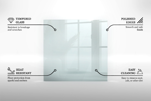 Hexagonale plaat onder houtkachel Transparant