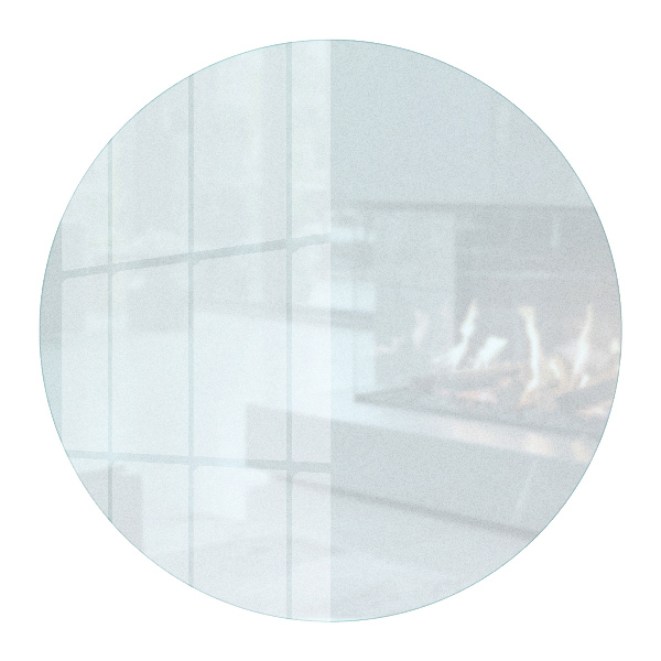 Ronde kachel vloerplaat Ronde kachel vloerplaat met optisch melkglas-effect