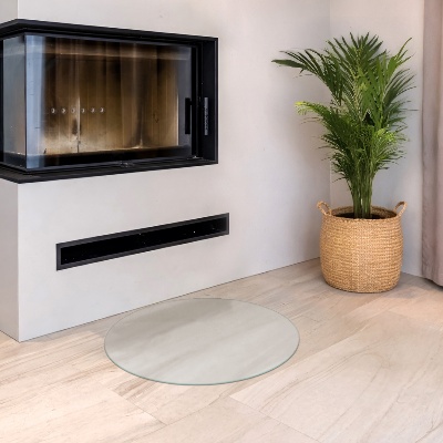 Ronde kachel vloerplaat Ronde kachel vloerplaat met optisch melkglas-effect