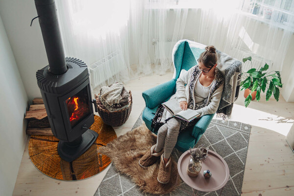 Vloerplaat voor kachel Houtnerf in dwarsdoorsnede