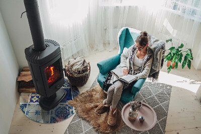 Vloerplaat voor kachel Keramische tegelpatronen