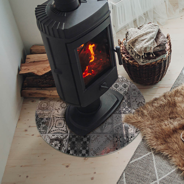 Plaat onder houtkachel Decoratieve tegelpatronen