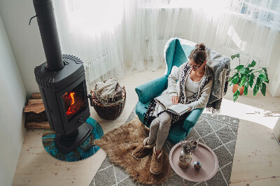 Plaat onder houtkachel Abstract organisch patroon