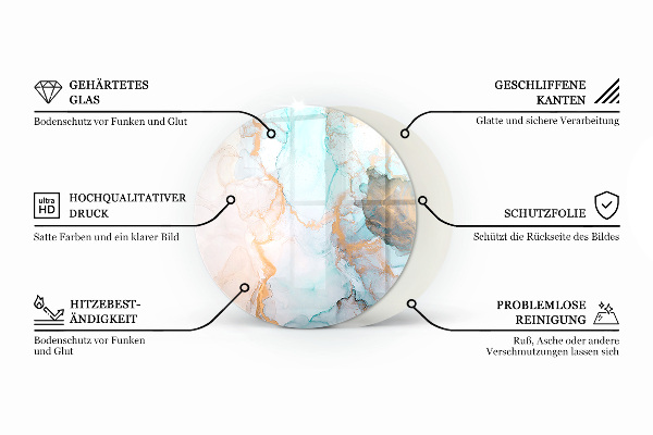 Plaat onder houtkachel Abstract organisch patroon