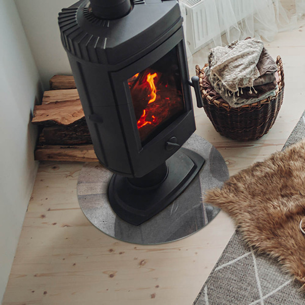 Onderplaat kachel Ruwe betontextuur