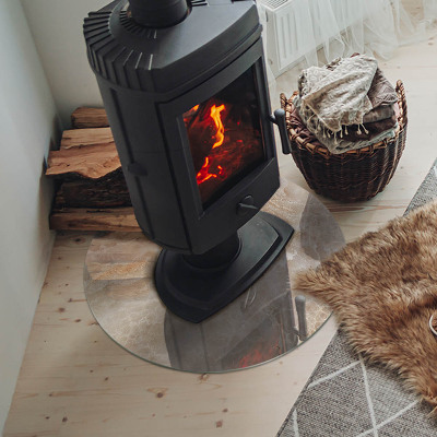 Onderplaat kachel Natuursteenpatroon