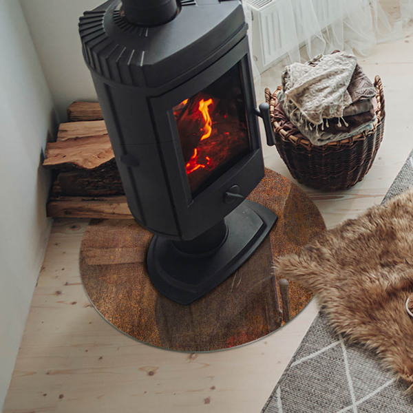 Plaat onder houtkachel Roeststructuur op metaal