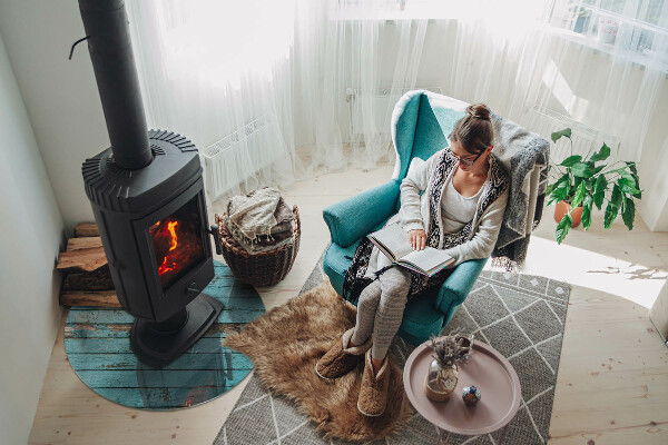 Onderplaat kachel Planken in rustieke stijl
