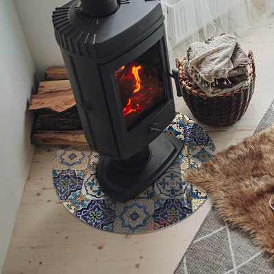 Vloerplaat voor kachel Mozaïekpatroon met bloemen