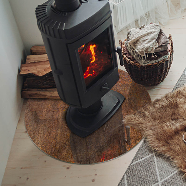 Plaat onder houtkachel Roesttextuur op de achtergrond