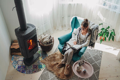 Plaat onder houtkachel Mozaïekpatronen op tegels