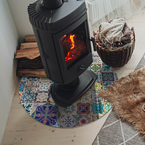 Plaat onder houtkachel Mozaïekpatronen op tegels
