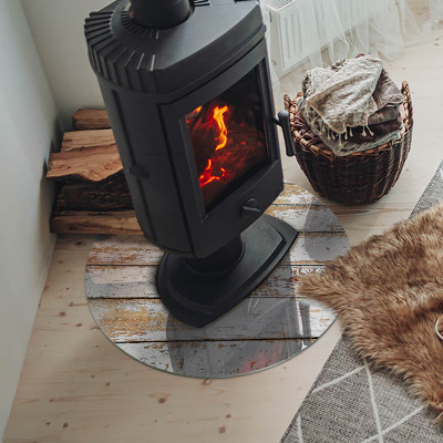 Plaat onder houtkachel Beschadigde houten plank