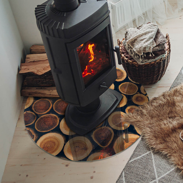 Onderplaat kachel Doos met uitgezaagd hout