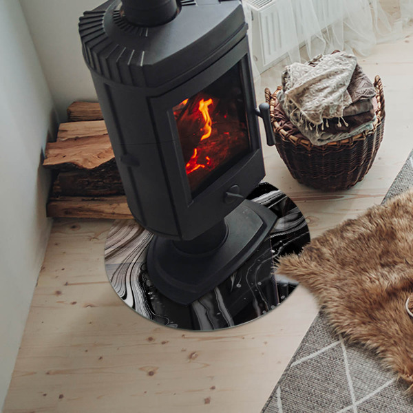 Plaat onder houtkachel Abstracte golven en lijnen