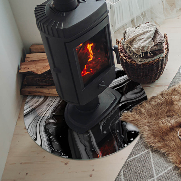 Plaat onder houtkachel Abstracte golven en lijnen