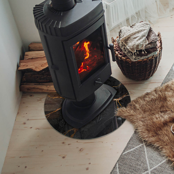 Plaat onder houtkachel Elegant marmer met aderen