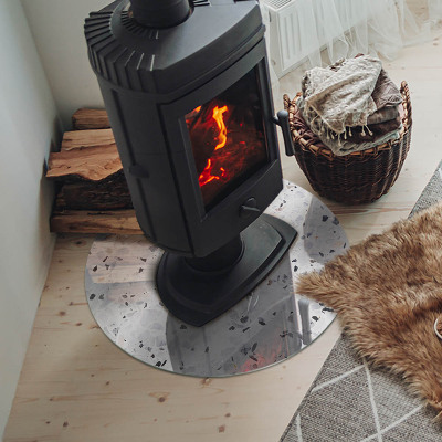 Plaat onder houtkachel Steenpatroon met deeltjes