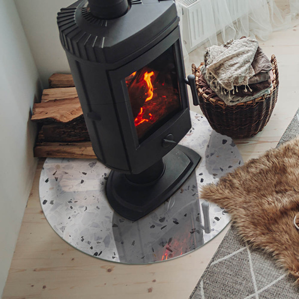 Plaat onder houtkachel Steenpatroon met deeltjes