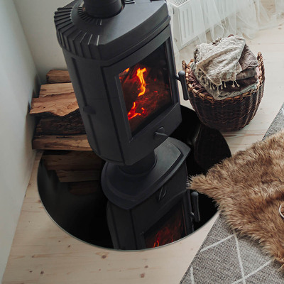 Plaat onder houtkachel Kleur: Donker grafiet