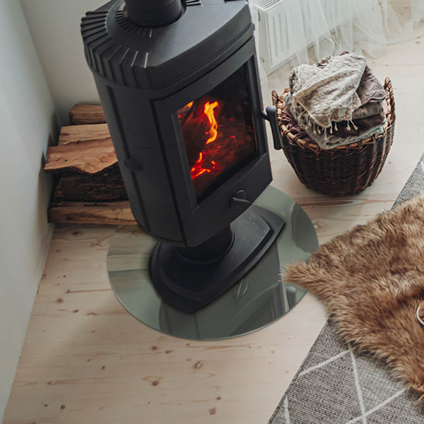 Vloerplaat voor kachel Grijsgroene kleur