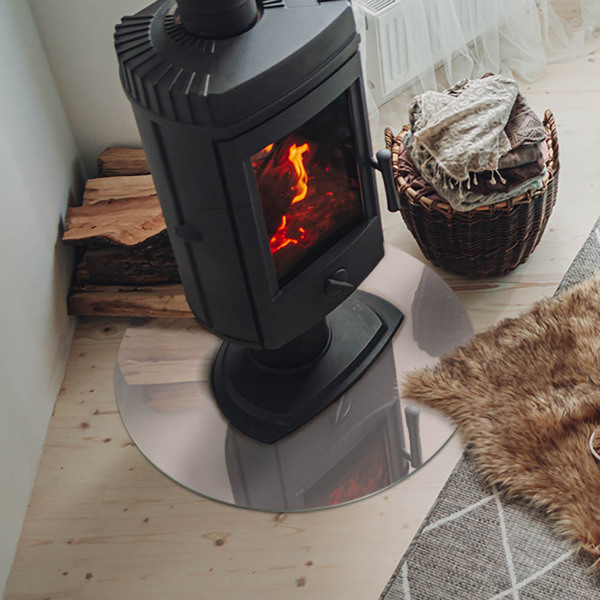 Plaat onder houtkachel Kleur: Lichtroze