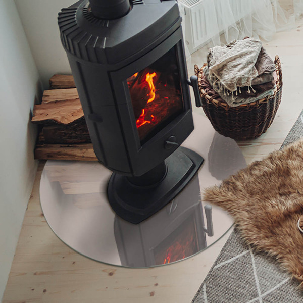 Plaat onder houtkachel Kleur: Lichtroze