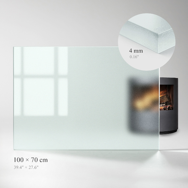 Rechthoekige vloerplaat voor houtkachel Visueel matglas effect