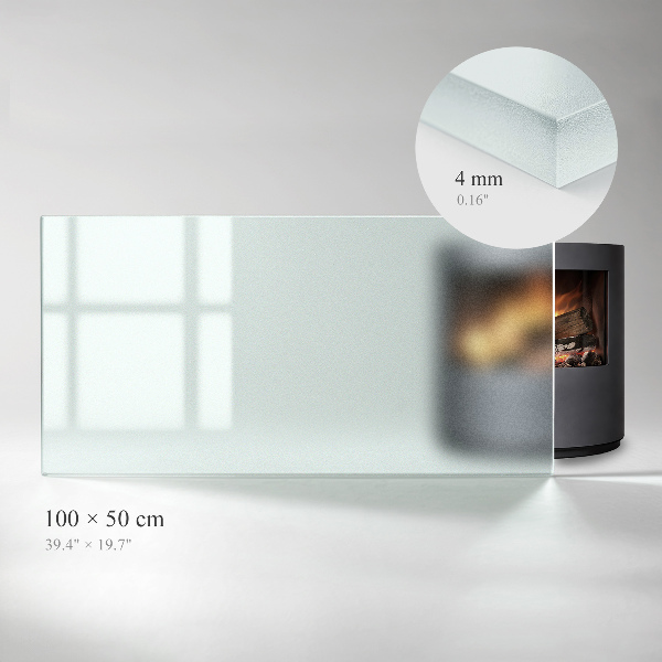 Rechthoekige vloerplaat voor houtkachel Visueel matglas effect