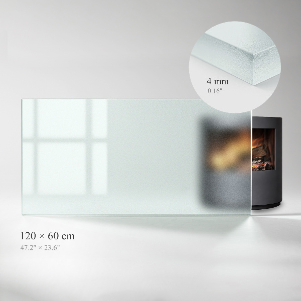 Rechthoekige vloerplaat voor houtkachel Visueel matglas effect