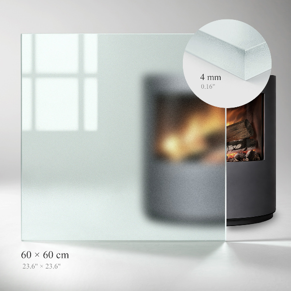 Rechthoekige vloerplaat voor houtkachel Visueel matglas effect