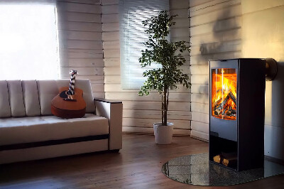 Halfronde plaat voor onder houtkachel Natuursteenpatroon